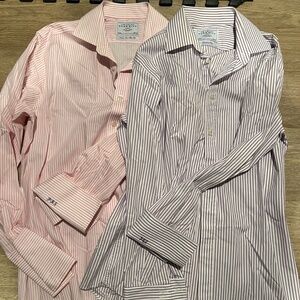 6 Charles Tyrwhitt Dress Shirts - Slim Fit French Cuff Buttons